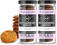 NutriSnacksBox Healthy Oats &amp; Cranberry Cookies, 330g (Pack of 2 x 165g) | Vegan, No Added Sugar , High Protein, Fibre