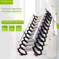 Retractable Staircase, Foldable Wall-Mounted Loft Ladder, Outdoor Use Pedal Steel Pipe Antislip