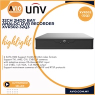 UNV Uniview 32CH 32 Channel 4K 8MP 8 Megapixel Analog CCTV DVR Recorder 2U 2Hdd Bay XVR302-32Q3