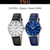 F20690 - Festina Men;s Leather Strap Watch F20690/1 / F20690/3 Quartz Watch