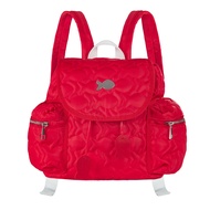 Balo nữ mini chần bông họa tiết nổi DKMV màu đen đỏ thiết kế dây rút nắp gập nhiều ngăn Puffy Puffy 