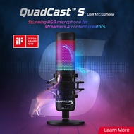 HyperX QuadCast S RGB Lighting USB-C Gaming Microphone compatible PC, PS4, and Mac - Black/White