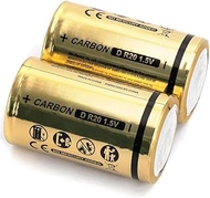 R20D 1.5V Carbon Zinc Batteries Ideal for Low Power Devices Supplied in a Pack of 2 Provides Long La