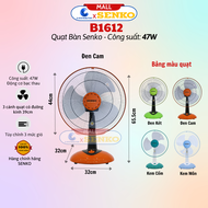 Quạt Bàn B4 Senko B1612 - Công Suất 47w - Động Cơ Bạc Thau Êm Ái - Hàng Chính Hãng - Bảo Hành 24 Thá