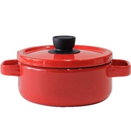 Solid Casserole 20 cm. หม้อ หม้อต้ม มีหูจับ สีแดง (SD-20WR)