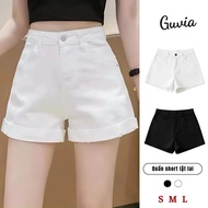 Women's High-Waist Flip-Flop Shorts, Flattering Khaki Jeans, Beautiful Thick Fabric, High Quality GU