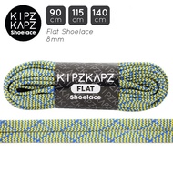 KIPZKAPZ FS64 Blue Yellow Zigzag 90cm 115cm 140cm - Flat Shoelaces Flat Shoelaces 8mm