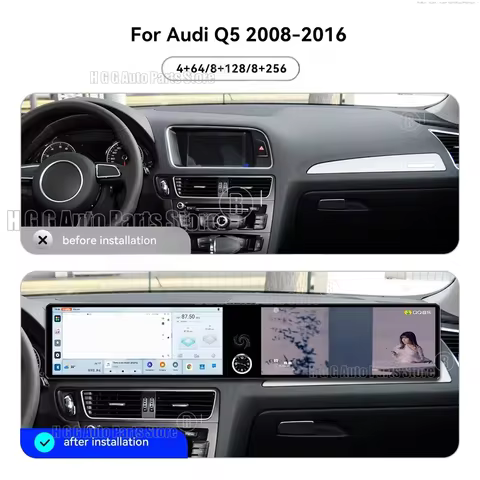 2026 Dual Screen 12.3 "Android 13 for Audi Q5 2008-2016, GPS Navigation Carplay Car Radio TouchScree