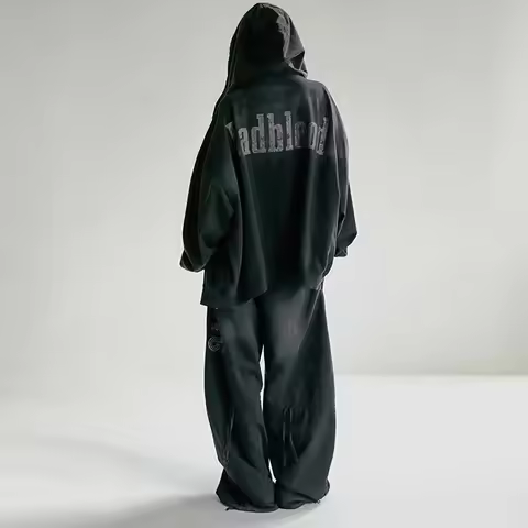 Badblood Sweatpants Korea Retro Casual Pants Women Loose Washed Old Sports Pants
