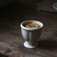 W1962歐式復古奶油色陶瓷歐式單杯茶杯家用品茗杯布丁烤杯咖啡杯