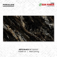Granit Lantai Matt - Arte Black 120x60 | Sun Power