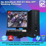 HP Elitedesk 800 G1 Slim SFF Desktop Package | Intel Core i5/i3 4GB RAM DDR3 250GB HDD | 17" inch Square LCD Monitor | Free Mouse and Keyboard | We also have Laptop, Monitor, Gaming PC, Desktop package, cpu i7 i5 i3 | GILMORE MALL