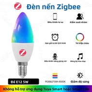 Bóng Đèn LED Thông Minh Zigbee 3.0 E14 E12 E27 B22 Tương Thích Với Echo Plus Home Assistant APP Điều