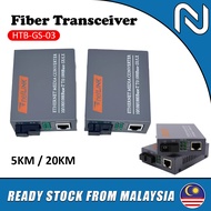 HTB-GS-03 A/B Fiber Transceiver Single Fiber Converter SC 5KM / 20KM 10/100/1000M - 1 Pair