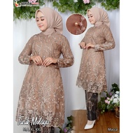 Setelan kebaya tunik tulle melayu - kebaya tunik modern outfit kondangan - baju pesta cantik - pakai