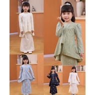 Kebaya Embroidery Budak Perempuan Kebaya Raya Muslimah Kebaya Moden Budak 1-12 Tahun Baju Kurung Keb