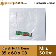 [lbr] gk43 kantong plastik anggrek putih 35x03x60 grosir kresek min 50