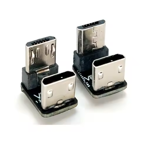 90 Degree Up and Down Angle Micro USB 5 Pin Female to Micro USB Male Data Sync Adapter Male Micro US
