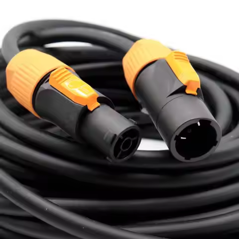 True1 3-Core 14AWG AC Power Cable, Heavy-Duty Male to Female Extension Cord for Events, Stage Lighti