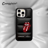 Red camouflage tongue down jacket phone cases for iphone 16 15 Pro Max 14 Pro Max 14 plus 13 Pro Max