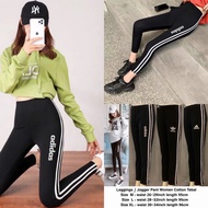 Leggings / Jogger Pants Women Cotton Tebal 2Line Legging Pants
