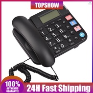 Black Corded Phone with Big Button Desk Landline Phone Telephone Support Hands-Free/Redial/Flash/Speed Dial/Ring Volume Control for Elderly Seniors Home Office