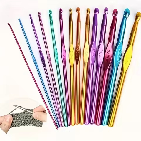 Colored alumina single head knitted crochet hook DIY knitting tool crochet hook set crochet sweater 