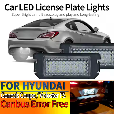 2Pcs Car LED License Plate Light Number Plate Lamp For Hyundai Veloster FS 2011-2015 Genesis Coupe 2