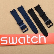 Suitable for Swatch Swatch strap 17mm black men's and women's rubber silicone watch bands16/17/19/20