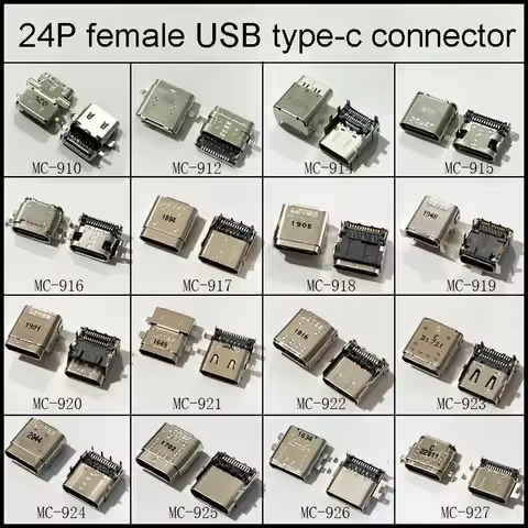 5-10pcs Hot Sale USB Type - C Socket For PCB Mounting 24pin Female USB Type C Port Connector For Mob