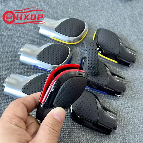 1PCS black baking paint with leather shift handle gear side cover DSG logo for VW Golf 6 7 R GTI Pas