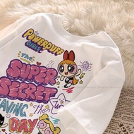 Dosmino - Cute Y2k Girl pattern blouse women korean style short sleeve t shirt 100% cotton #2225