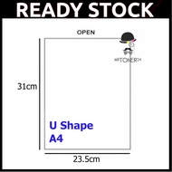 (1pc) U Shape A4 / A3 / F4 Size Clear Folder Transparent Folder Document PVC Folder / Holder File / 