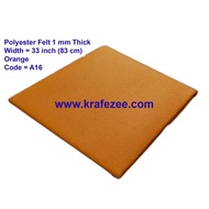 Kain Felt Poly Nipis Poly Felt Fabric 1mm - Orange (1 meter)