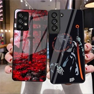 Japan Samurai Oni 07 Glass Phone Case For Samsung Galaxy A14 A16 A30 A22 A32 A33 A15 A35 A42 A55 A56