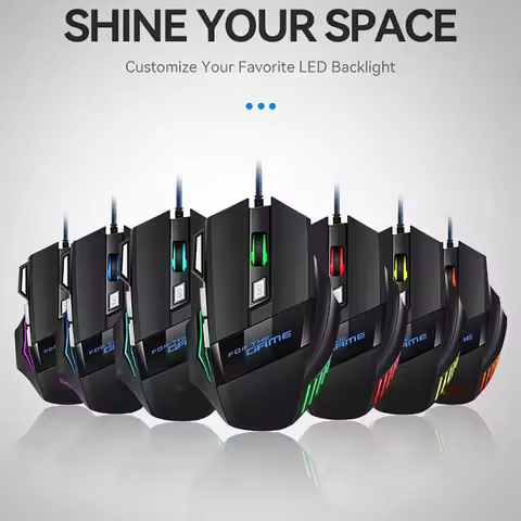 1 PC New Hyperspeed USB Gaming Mouse RGB Backlit Ergonomic Gaming Mice 7D Esports Wired Mouse for La