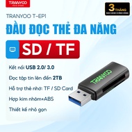 TRANYOO T-EP1 USB 2in1 Card Reader Compact and Flexible SD and TF Card Reader Suitable for Laptops P