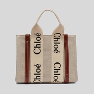 Chloe Small Woody Tote Bag White Brown CHC22AS397I2690U