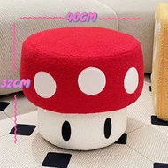 Stool Mushroom Stool Modern Simple Style Wood Material Living Room Entrance Cute Makeup Stool Swap S