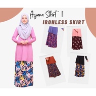 Skirt Ironless | Skirt labuh muslimah tak payah gosok | Skirt bercorak | Skirt bunga