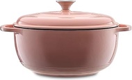 Mercer Culinary Enameled Cast Iron Round Dutch Oven, 6 qt., Pink