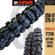 FKR FT268 250-17 275-17 Tubeless Tyre Cutting Cross KEBUN KROSS Made In Malaysia 250 275 17 Tayar Ta