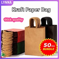 50 PCS Paper Bag Plain Paper Bag Kraft Paper Bag Birthday Paper Bag Shopping Paper Bag Door Gift Pap