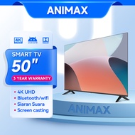 Animax Smart 50 Inch TV 4K UHD Android 12.0 LED Smart TV Bluetooth Digital 50 inch Televisi - Blueto