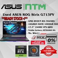 #RG275 USED ASUS ROG G713PV AMD RYZEN 9-7845HX 16GBD5 1TB SSD NVIDIA RTX4060 RTX 4060 8GB 240Hz Gami