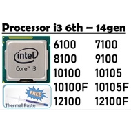 Processor intel core i3 6th-14th gen (6100 7100 8100 9100 10100)