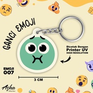 GANTUNGAN EMOJI THEME KEYCHAIN - CUTE ACRYLIC KEYCHAIN WITH DOUBLE-SIDED EMOJI PRINT 07