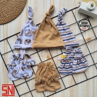 COCOPA BABY 9in1 3pcs Topi 3 pasang sarung tangan 3 pasang sarung kaki Set baby bayi Balu lahir saru