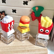 French Fries Ice cream Hamburger Fidget Keychain Clicker Keycap Relief Stress Pinch Toy Pendant lame