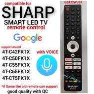 SHARP GB422WJSA Google TV Remote Control 4T-C42FK1X 4T-C55FL1X 4T-C50FK1X 4T-C55FK1X 4T-C65FK1X 4T-C